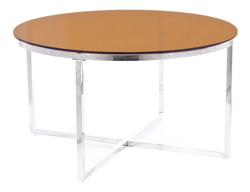 Konferenční stolek Celena (jantarová + chromová)