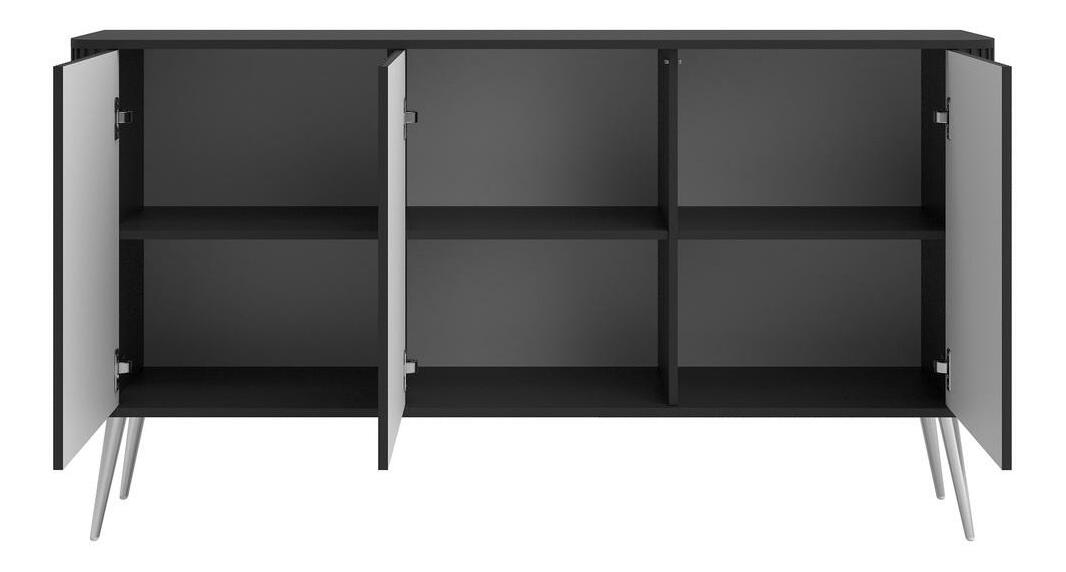 Skříňka Oglio O4 (černá + stříbrná)