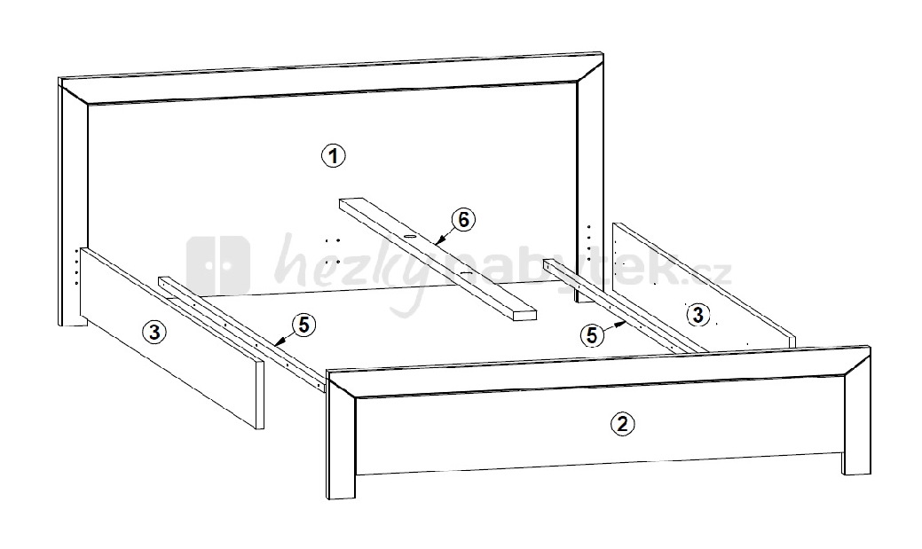 Manželská postel 160 cm BRW Mezo LOZ/160