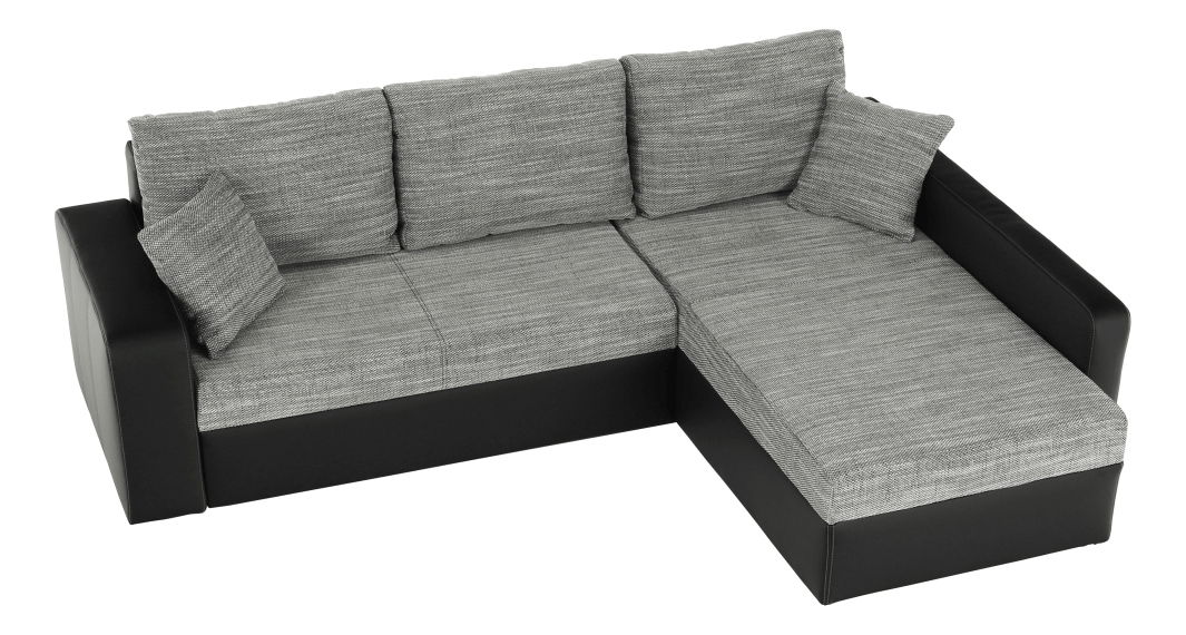 Rohová sedací souprava Manter černá + šedá (L)