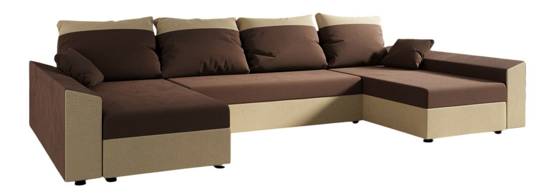 Rohová sedací souprava U Paragon U (latte + tmavě hnědá)
