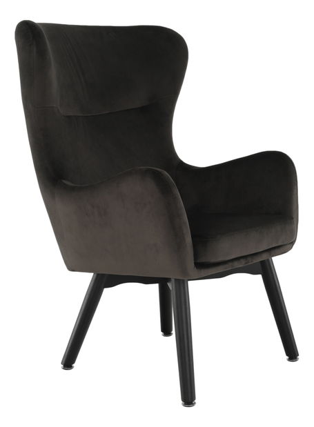 Dizajnové křeslo ušák Terika (šedohnědá)