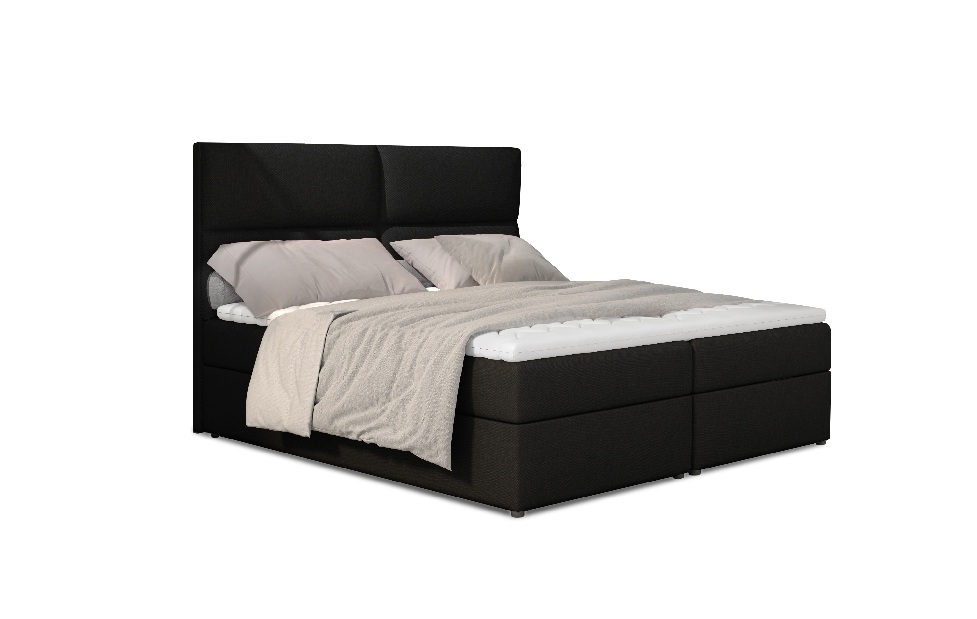 Boxspring postel 165 cm Alyce (černá Sawana 14) (s matracemi)