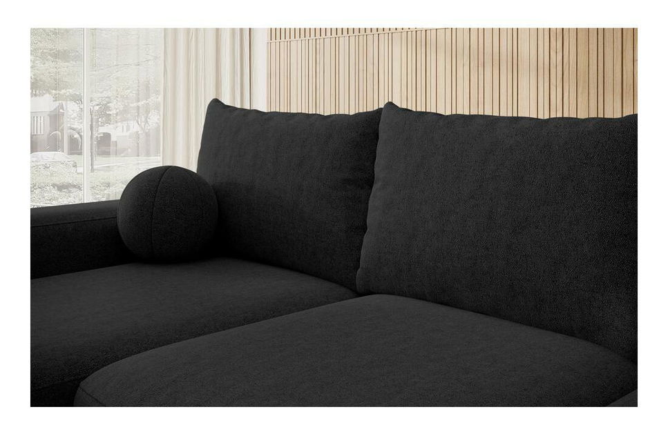 Rohová sedací souprava Carlito (L) (černá + černá)