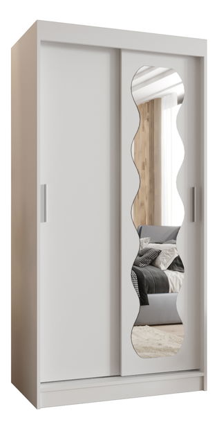 Šatní skříň 100 cm Spock (bílá)