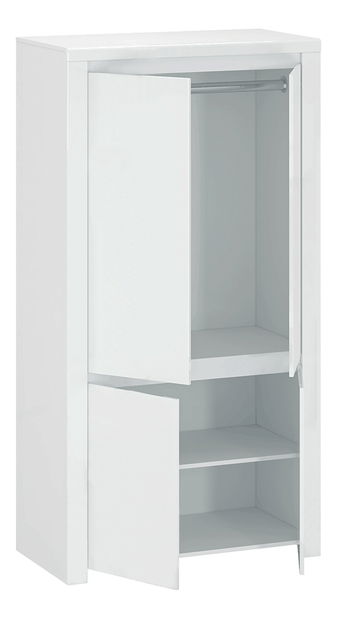 Šatní skříň Lafer 4D (bílý lesk)