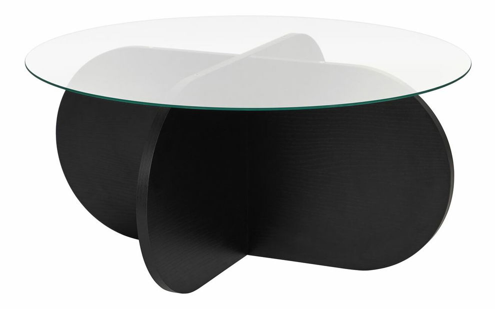 Konferenční stolek Aorte (černé dřevo + sklo)