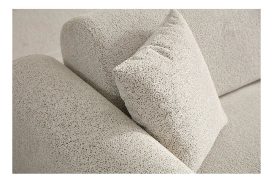 Rohová sedačka Lykeno (P) (krémová + ořech)