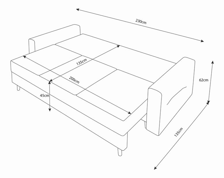 Rozkládací pohovka Bergenia (tyrkysová + polštáře Modré listy)
