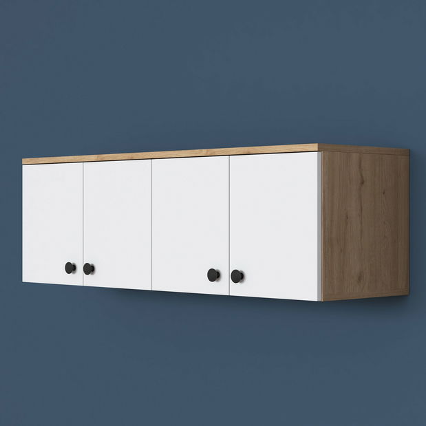 Kuchyňská horní skříňka Eano (ořech + bílá)