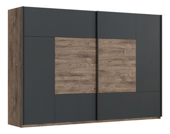 Šatní skříň Amnezi (dub ribeck + grafit tmavý) 