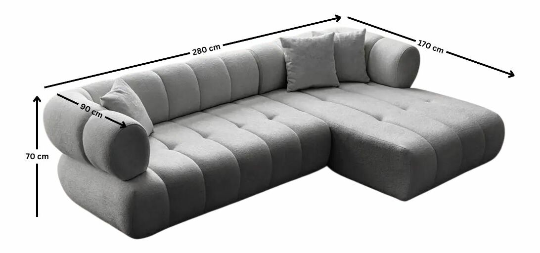 Rohová sedačka Petronel (šedá) (L) 1