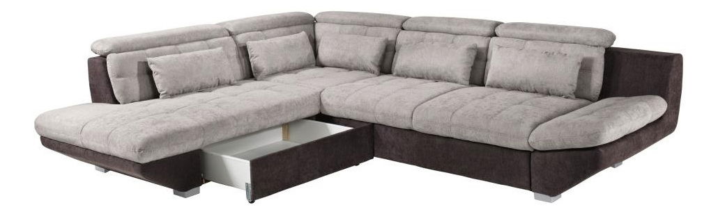 Rohová sedačka BRW Eternity (světle šedá + černá) (L)