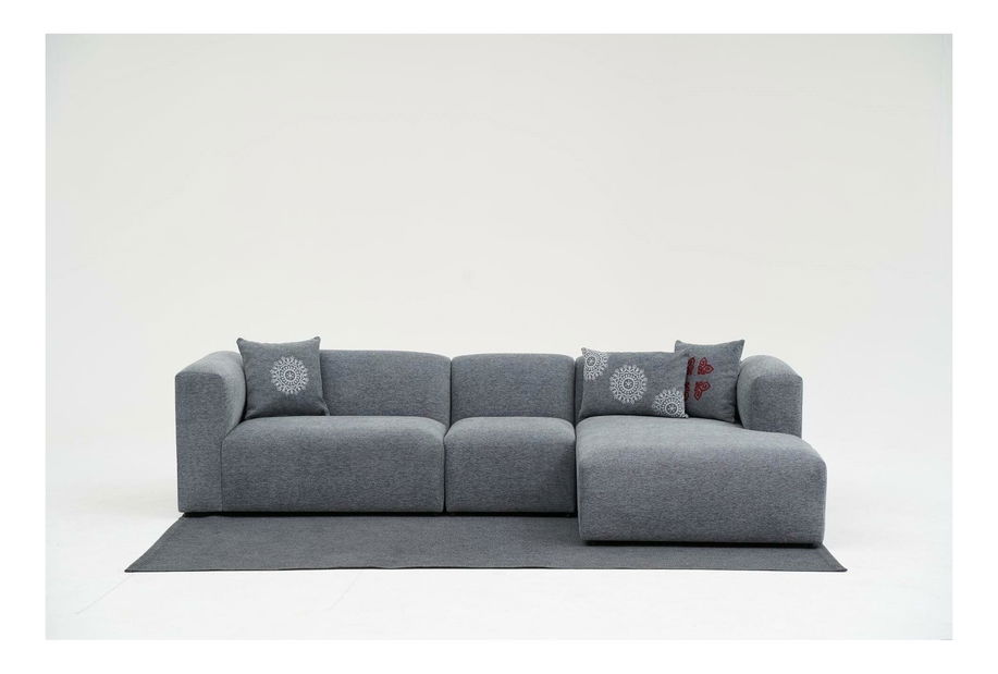 Rohová sedačka Lindasetta (P) (šedá)