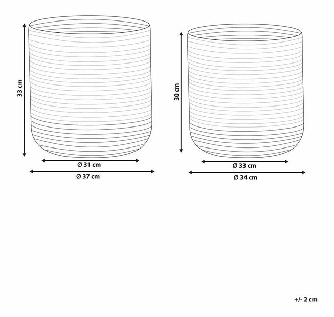 Set 2 ks úložných košů Bowie (béžová + bílá)