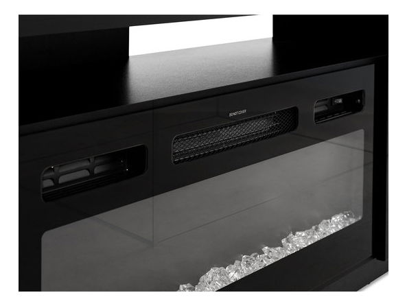 TV skříňka s krbem Anaceta (bílá + lesk bílý)