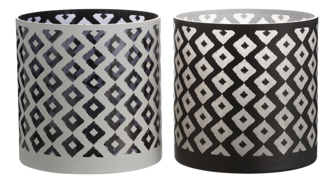 Svícen (bílá + černá) 25x25x25cm