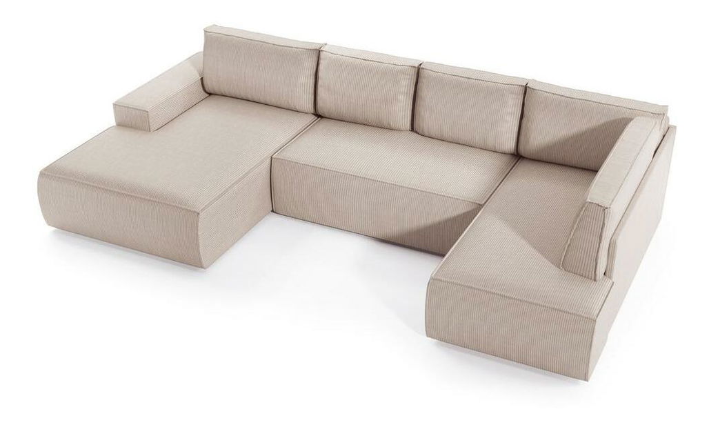 Rohová sedací souprava Fatime new (U) (béžovošedá + černá)