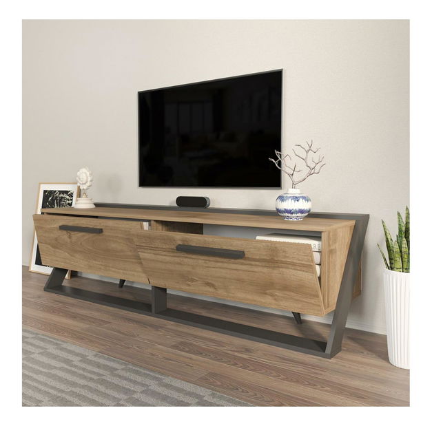 TV skříňka Astrodotti (ořech + černá)