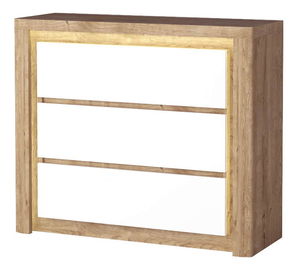 Komoda Livia 06 (s LED osvětlením) (dub ribbeck + bílý lesk)