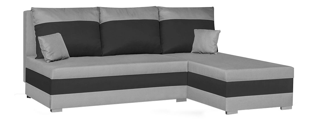 Rohová sedací souprava Gabby (světle šedá + černá)
