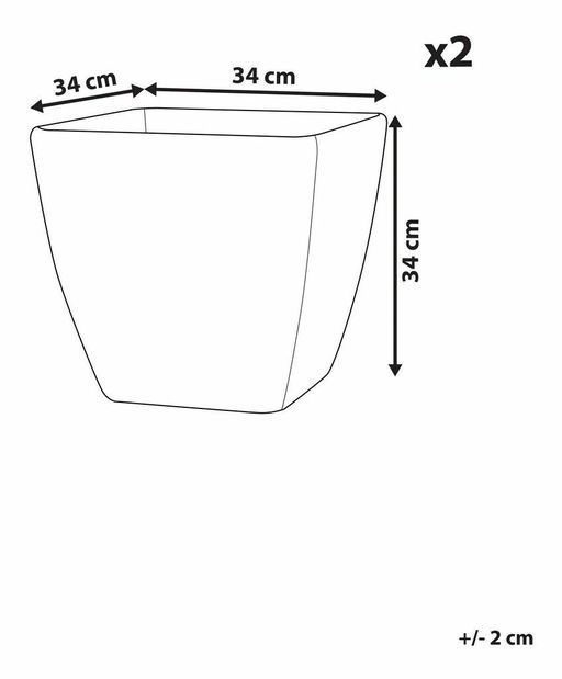 Sada 2 květináčů 34 cm Zelly (šedá)