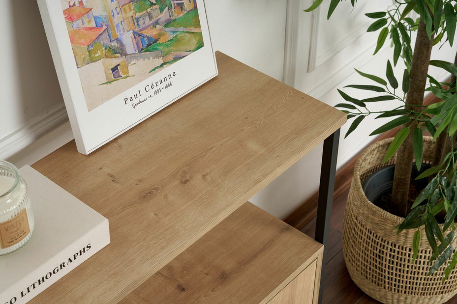 Rohový PC stolek Cete (bílá + černá)