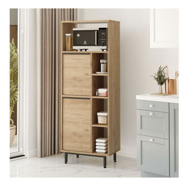 Kuchyňský regál Otto 10 A (ořech + černá)