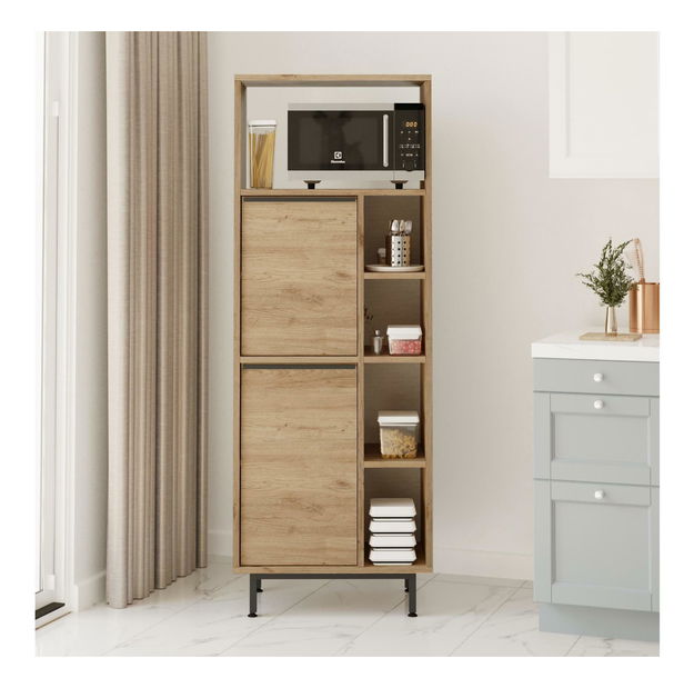 Kuchyňský regál Otto 10 A (ořech + černá)