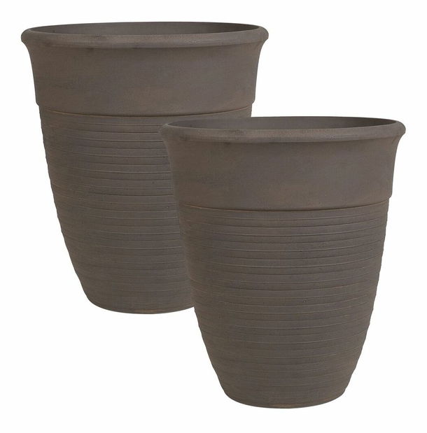 Sada 2 květináčů ⌀ 43 cm Katam (hnědá)