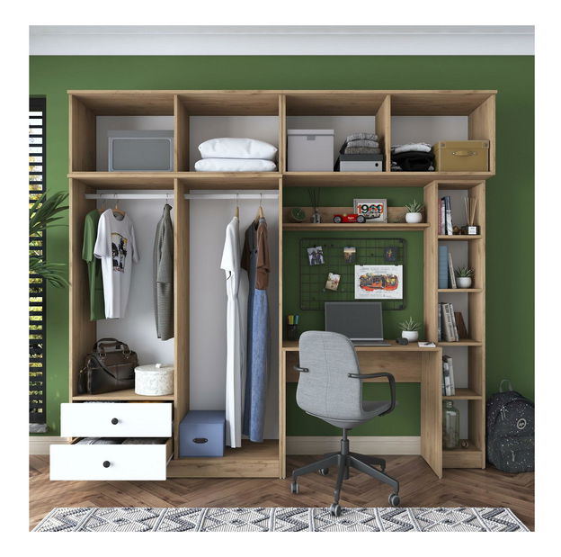 Studentská sestava Bivake 2 (ořech + bílá)