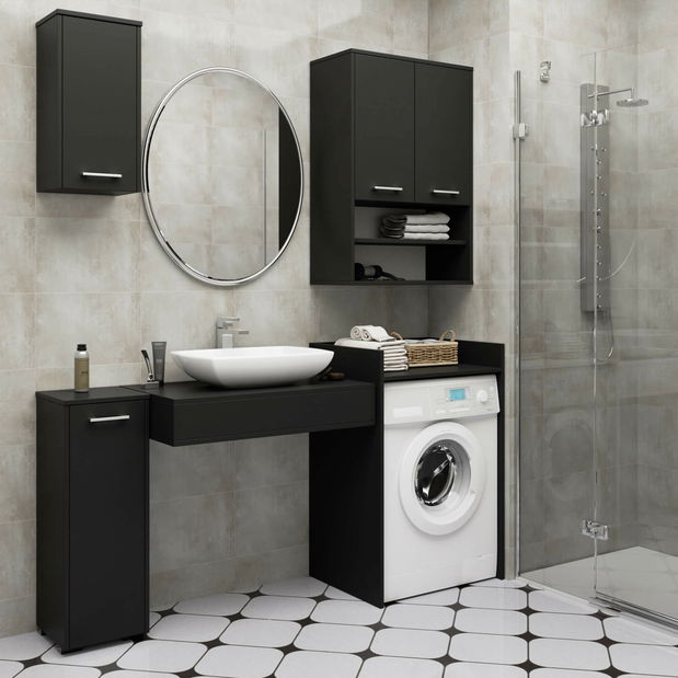 Koupelnová skříňka na pračku Fritas (černá)