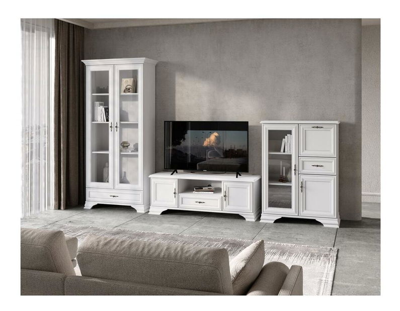 TV stolek + skříňka Kuito RTV2D1S (alpská bílá)