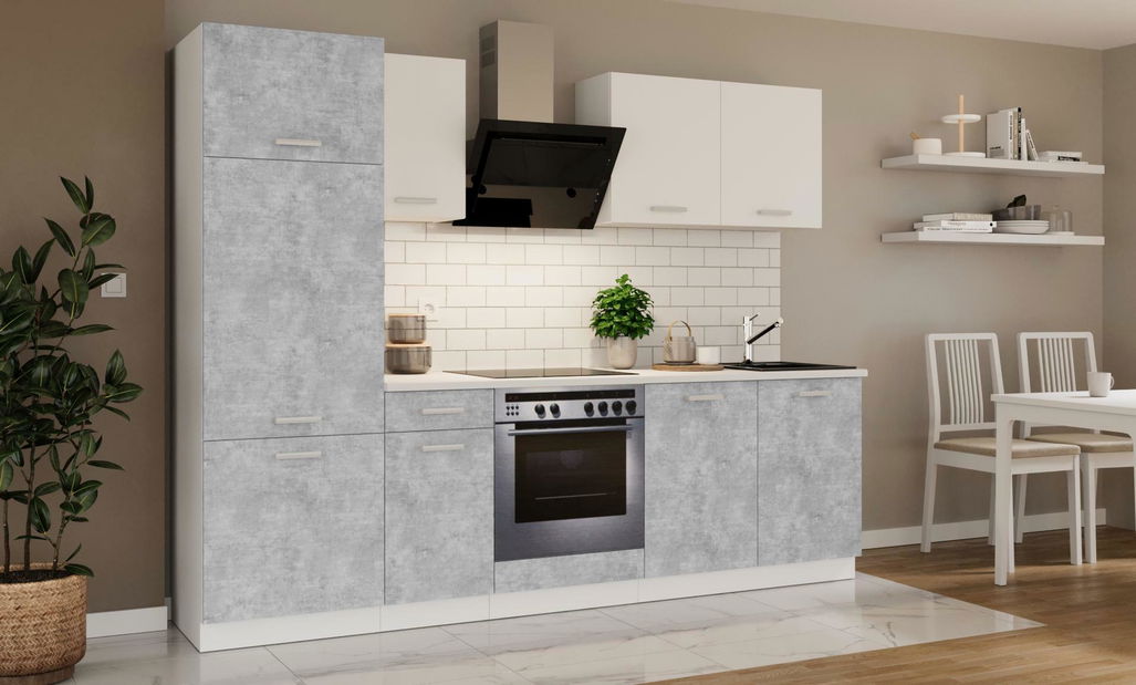 Kuchyňská linka 260 cm Tonislav Siva Bílá 260 (šedá + bílá)