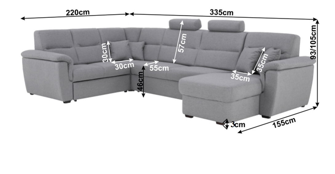 Rohová sedací souprava Born (P)