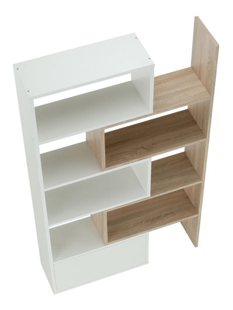 Regál Unwest (bílá + dub sonoma)