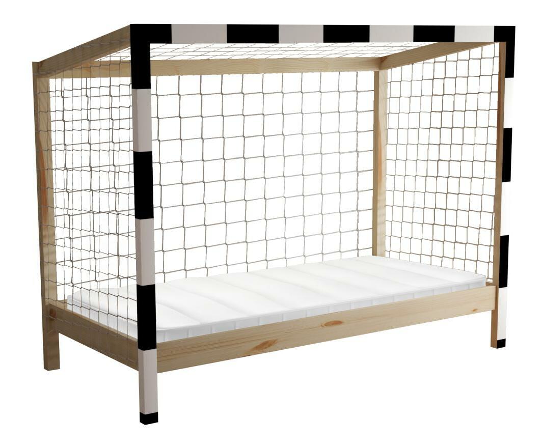 Dětská postel 90 cm Facilmente (přírodní + bílá + černá) (s roštem)