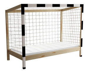 Dětská postel 90 cm Facilmente (přírodní + bílá + černá) (s roštem)