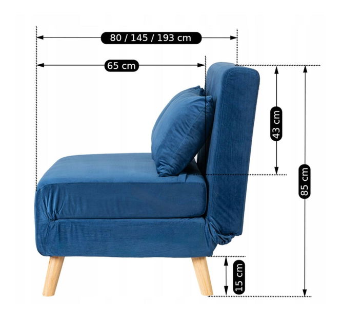 Rozkládací křeslo Motecacleta 2 (námořnická modrá)