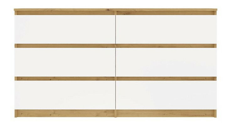 Komoda Musecalo 6 140 (dub artisan + bílá)