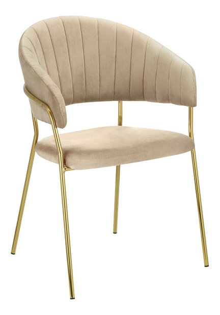 Designové jídelní křeslo Dasmin 1 New (béžová + zlatá)
