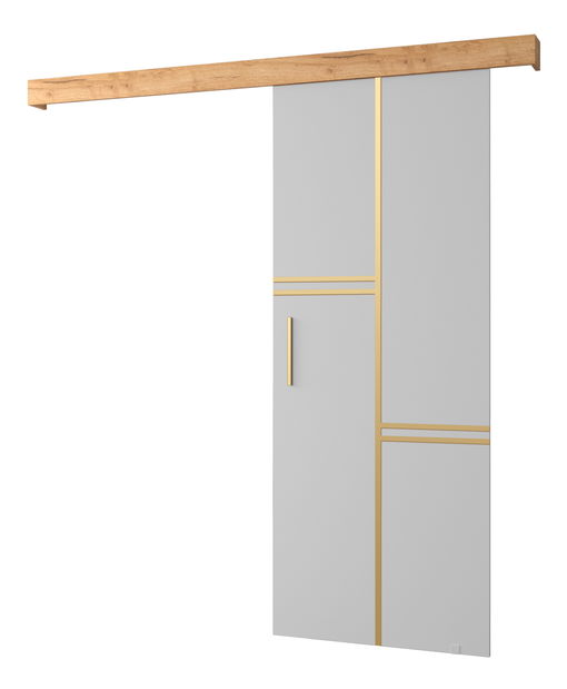 Posuvné dveře 90 cm Sharlene VIII (bílá matná + craft zlatý + zlatá)
