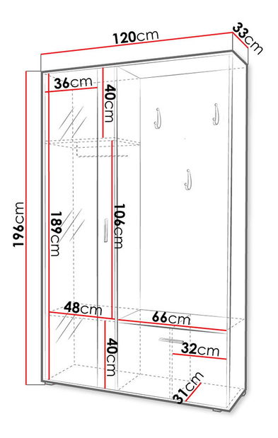 Šatní skříň Tabacalera (alpská bílá)