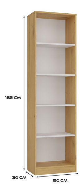 Regál Refarencios 5 (dub artisan + bílá)