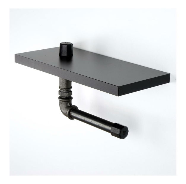 Držák na toaletní papír Nenanu 40 (černá + stříbrná)