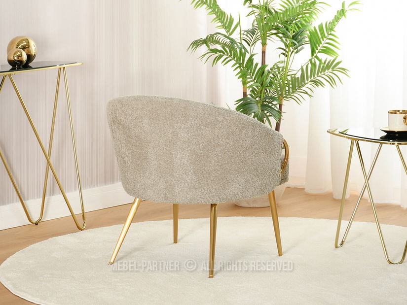 Křeslo Carma F (tmavobéžová + zlatá)
