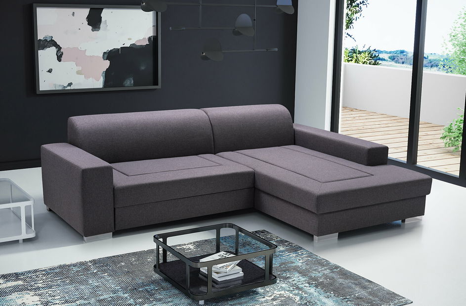 Rohová sedací souprava Malik (tmavě šedá) (P)