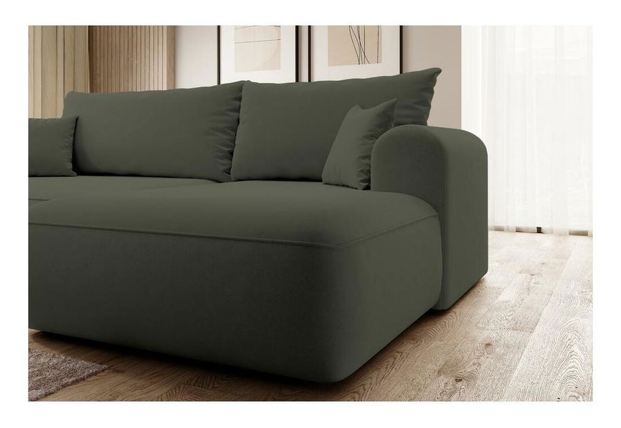 Rohová sedací souprava Olivo I (P) (zelená + černá)