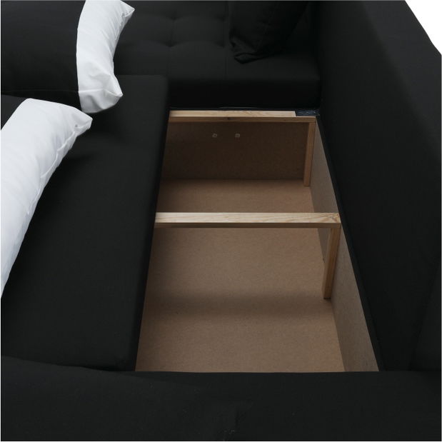 Rohová sedací souprava Peos černá + bílá (L)