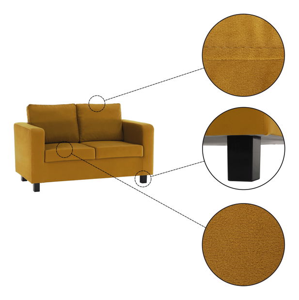 Pohovka dvojsedačka Likuma (hořčicová)